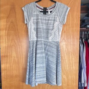 Xhilaration Gray Lace Detail Mini Dress
